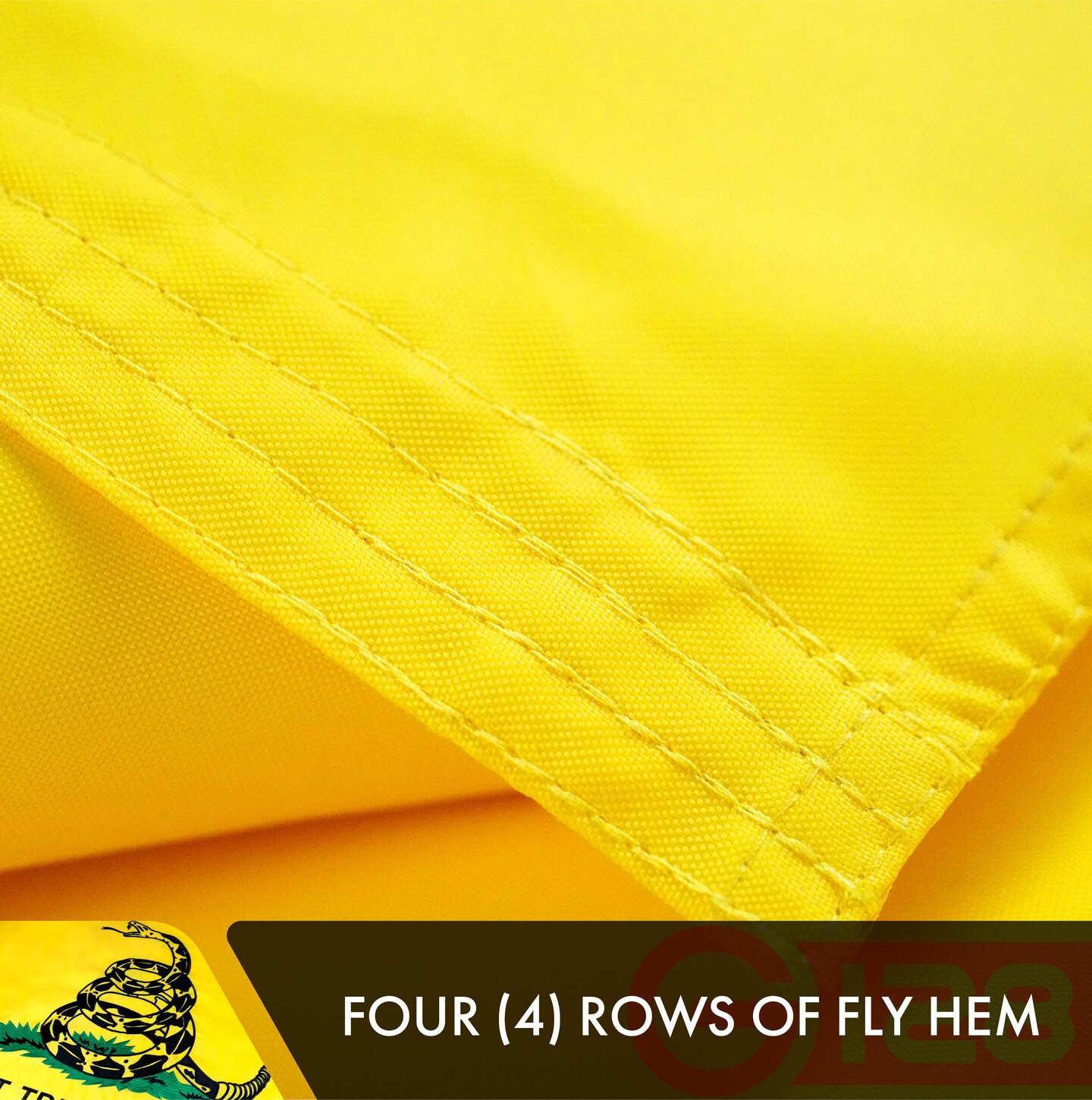 G128 2 Pack: Gadsden Don&#x27;t Tread On Me Flag | 1x1.5 Ft | Double ToughWeave Series Double Sided Embroidered 210D | Historical Flag, Embroidered Design, Indoor/Outdoor, Brass Grommets, Heavy Duty, 3-ply