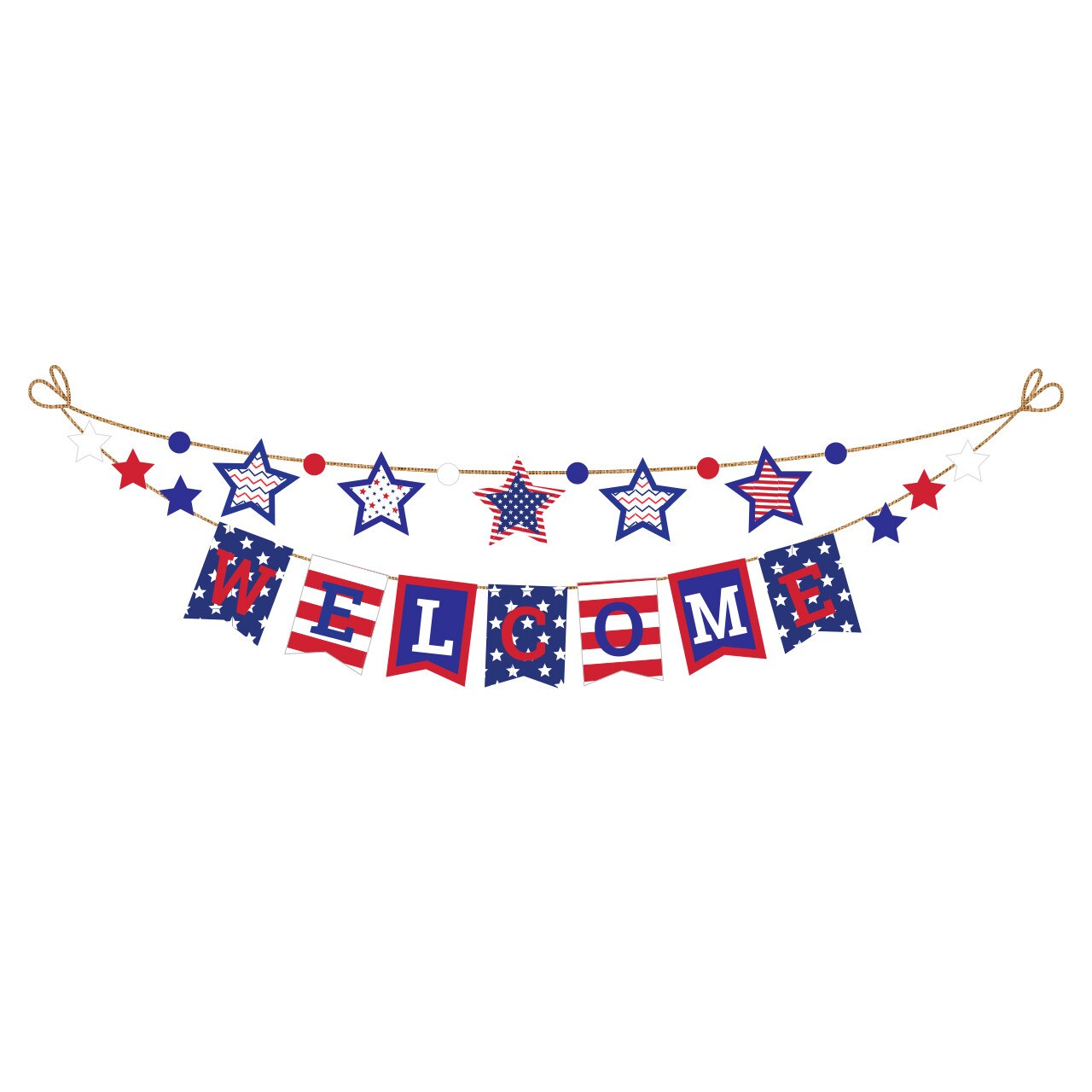 Patriotic Burlap String Banner, Model: DEBL-SB01602 | Michaels