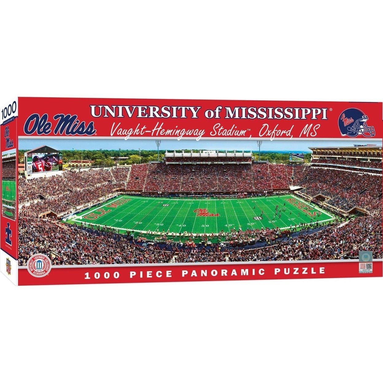 Ole Miss Rebels Ncaa 1000 Piece Panoramic Jigsaw Puzzle 13X39 Vaught-Hemingway