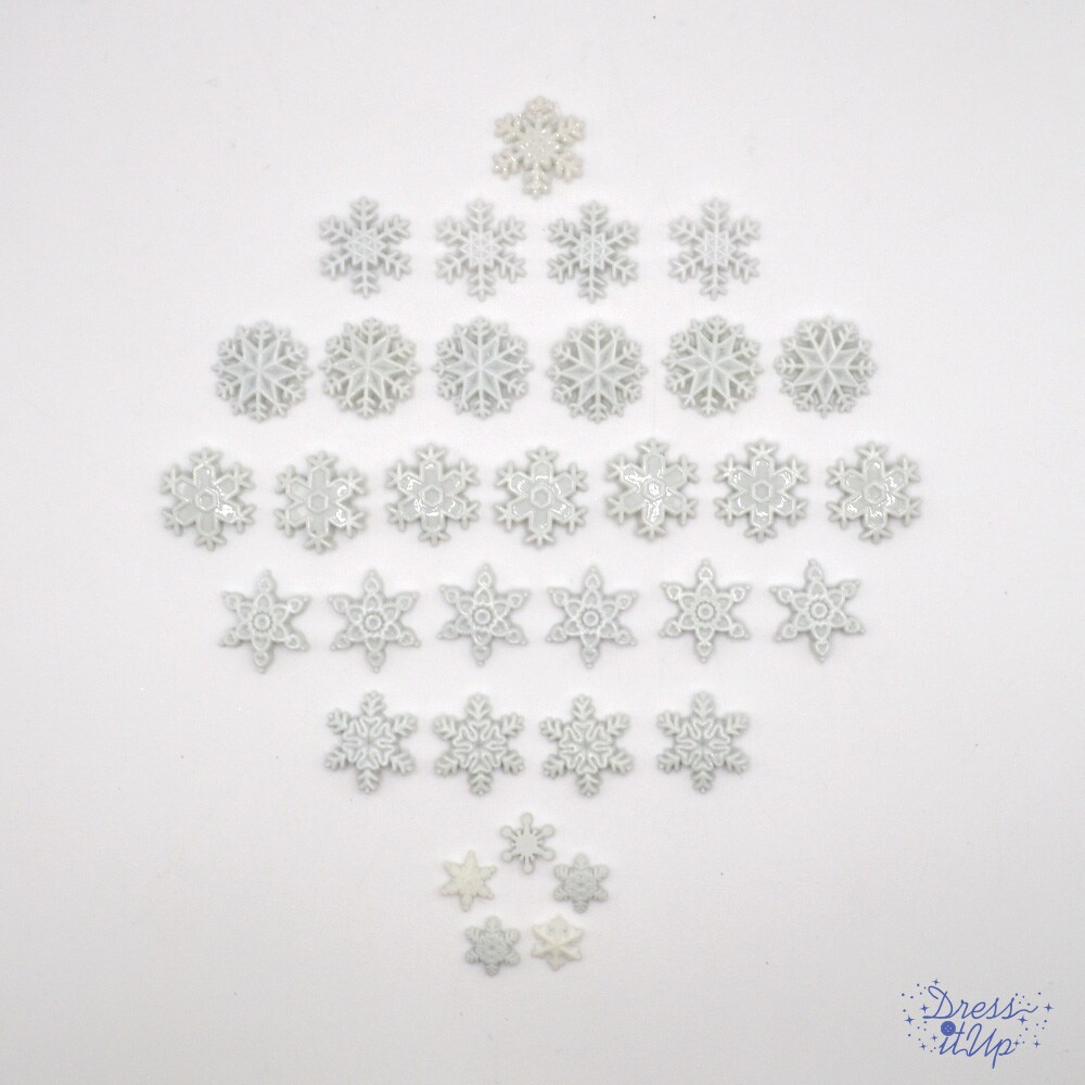 Dress It Up Buttons Snowflake Super Value Pack, 50pcs Sewing Shank Embellishments