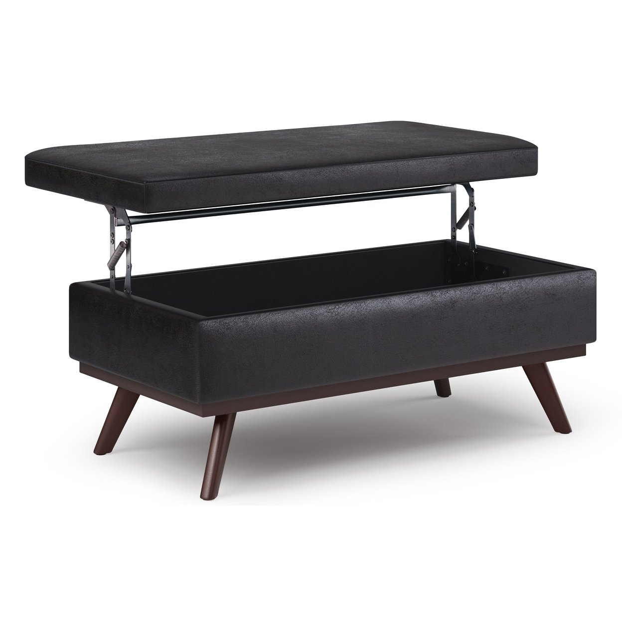 Simplihome Owen 42" Modern Rectangle Lift Top Large Coffee Table Storage Ottoman