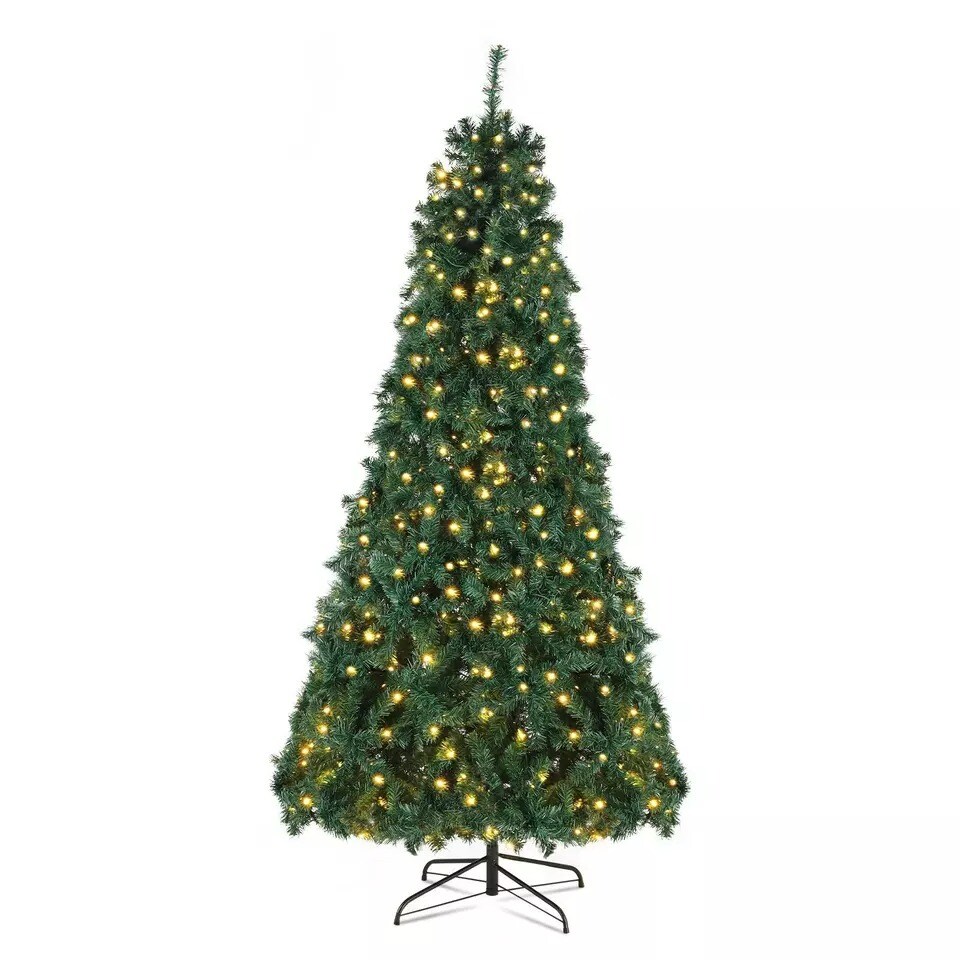 7Ft Pre-lit Artificial Christmas Tree 1050 Branches with 450 LED Lights