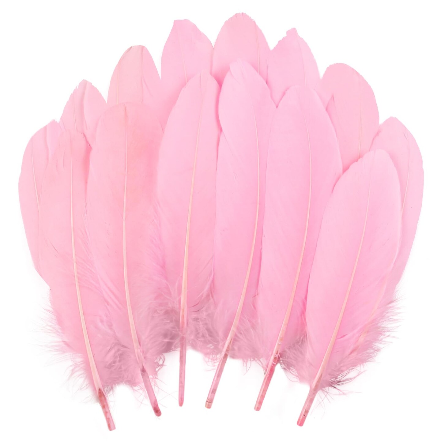 THARAHT 120pcs Pink Goose Feathers Natural Bulk 68 inch 1520cm for