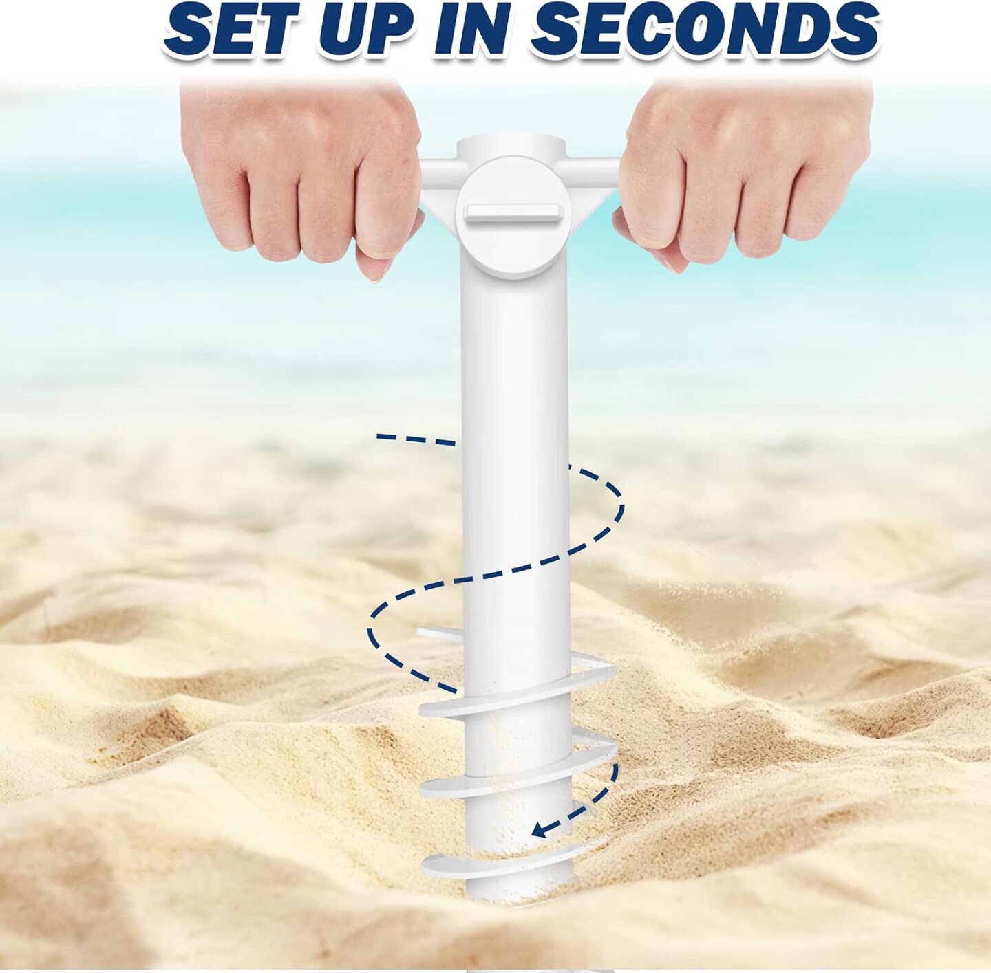 Summer Beach Umbrella Sand Anchor, Heavy Duty Outdoor Umbrella Stand