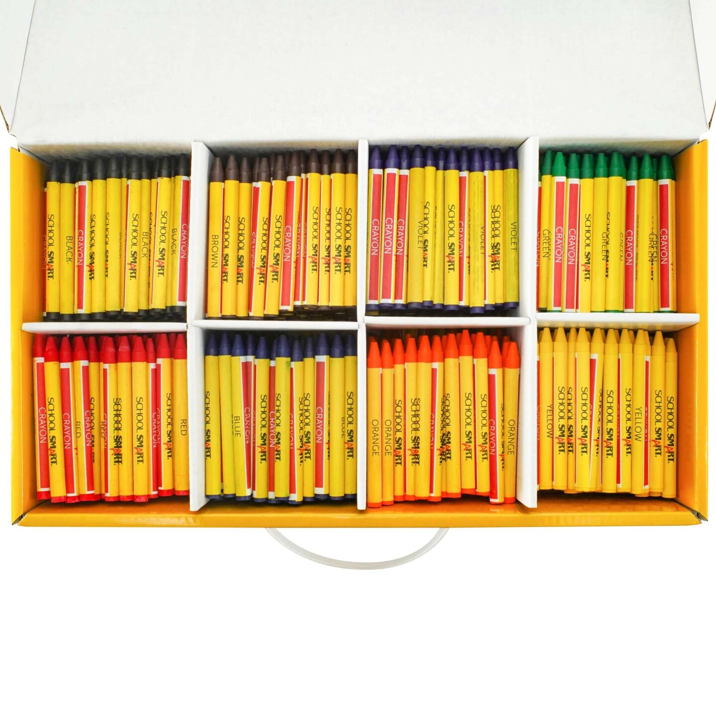 School Smart Crayons, Standard Size, Assorted Colors, Pack of 800