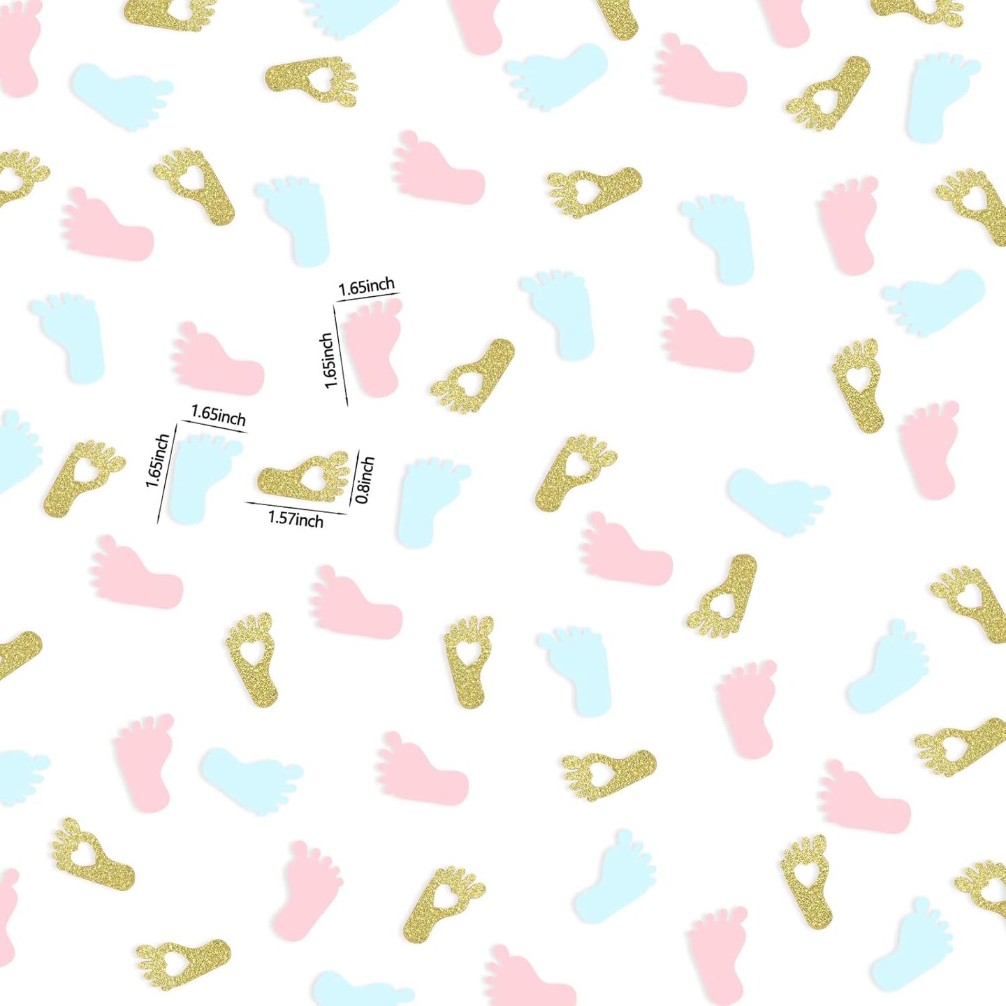 Footprint Baby Shower Confetti for Gender Reveal Party Table Decorations,Baby Gender Party Favor Candy Box/Bag DIY Decor Supplies 250CT