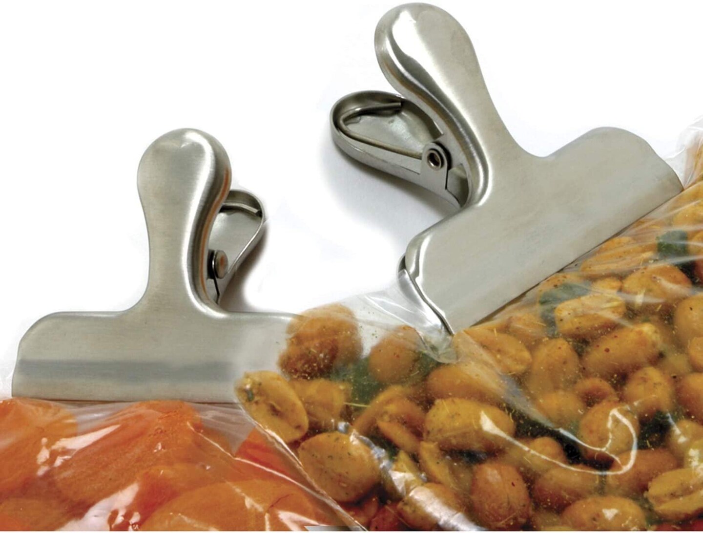 Norpro Stainless Steel Food Storage Mini Bag Clips - 2 Pack