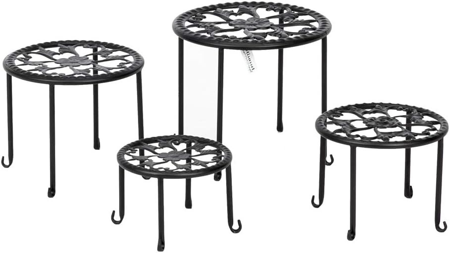4-in-1 Round Ironwork Floor Display Plant Stand Racks