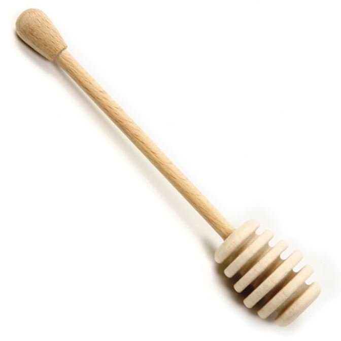 Norpro 6&#x22; Long Wooden Honey Dipper / Syrup Drizzle Stick Dip Server