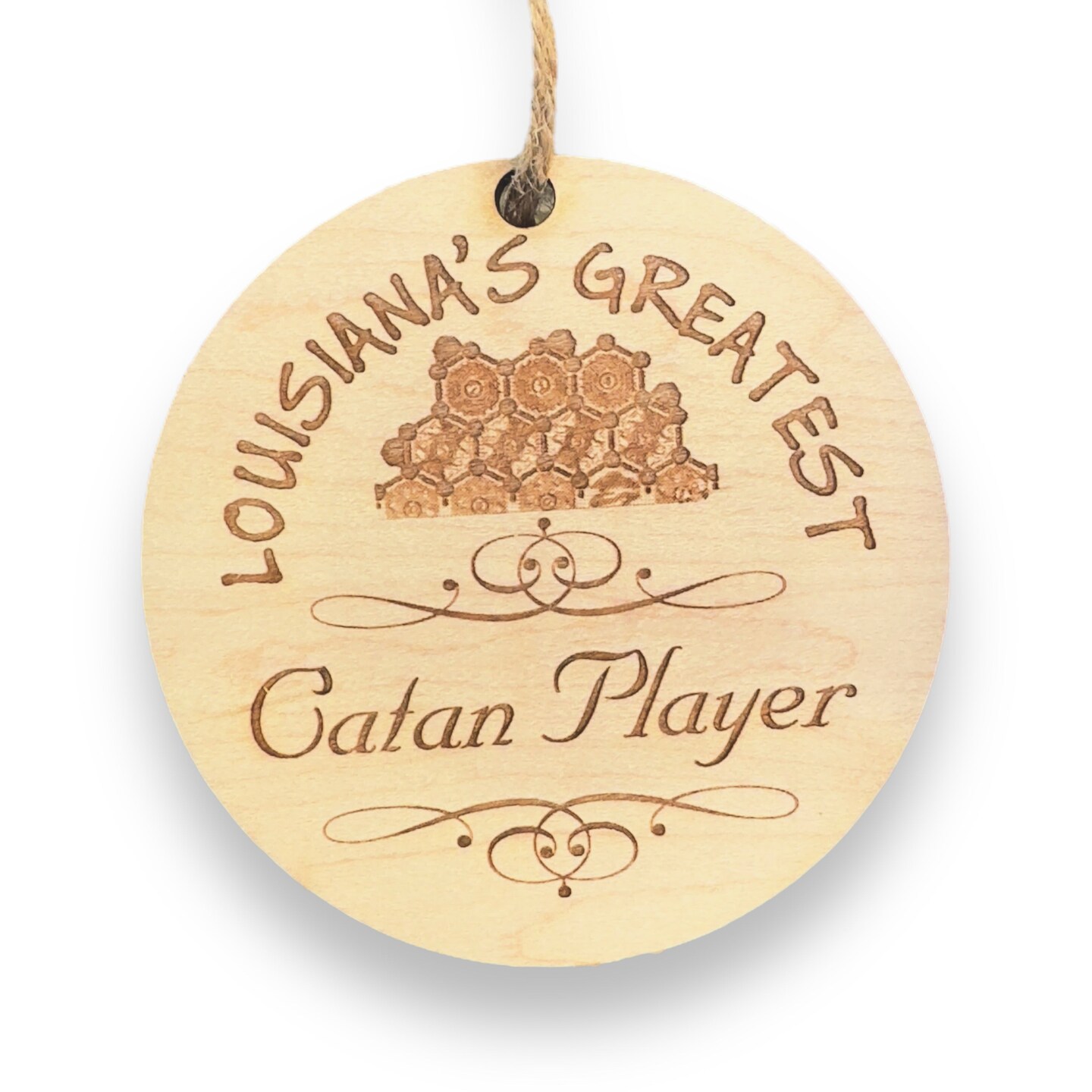 Louisiana&#x27;s Greatest Catan Player - Ornament - Raw Wood