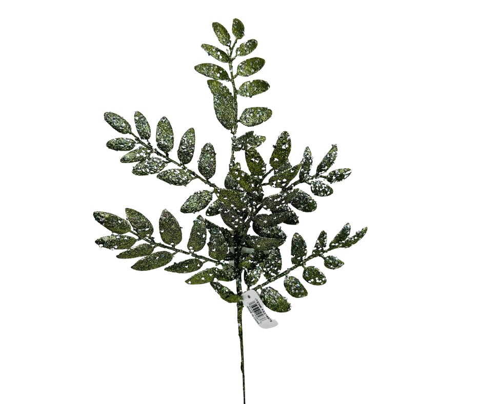 21&#x22;L Sage Green Glitter Honey Locust Spray - Sparkly Floral Holiday Decoration-XS216979