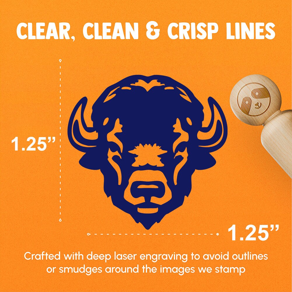 Bison American Buffalo Head Bovine Rubber Stamp for Stamping Crafting Planners