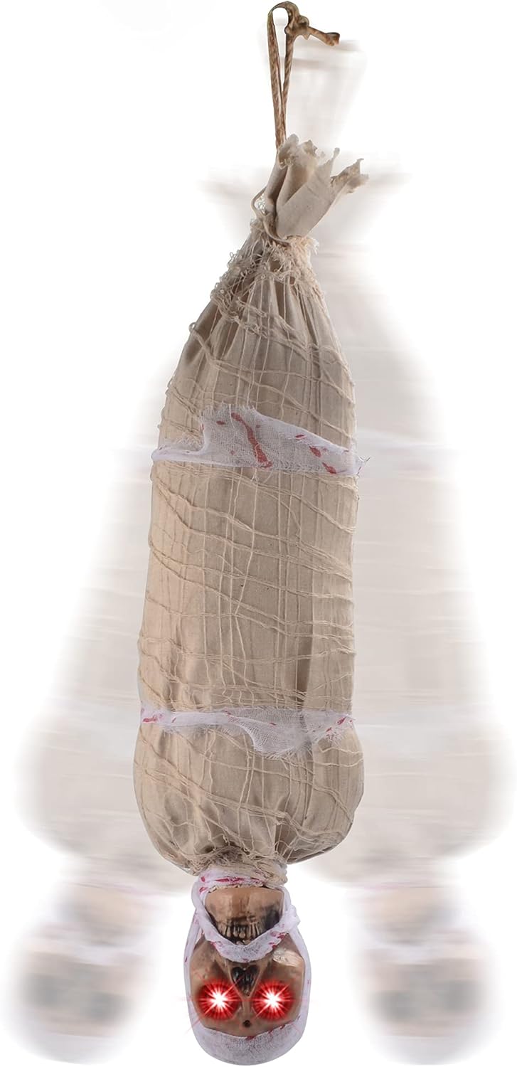 35" Halloween Animated Hanging Cocoon Corpse Decoration