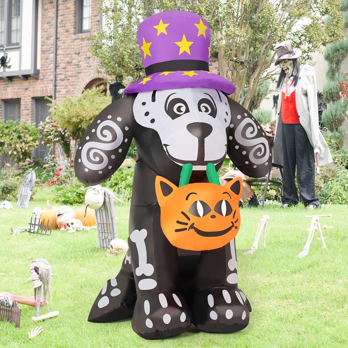 5.5 FT Tall Halloween Inflatables with Built-in LED Outdoor Decorations