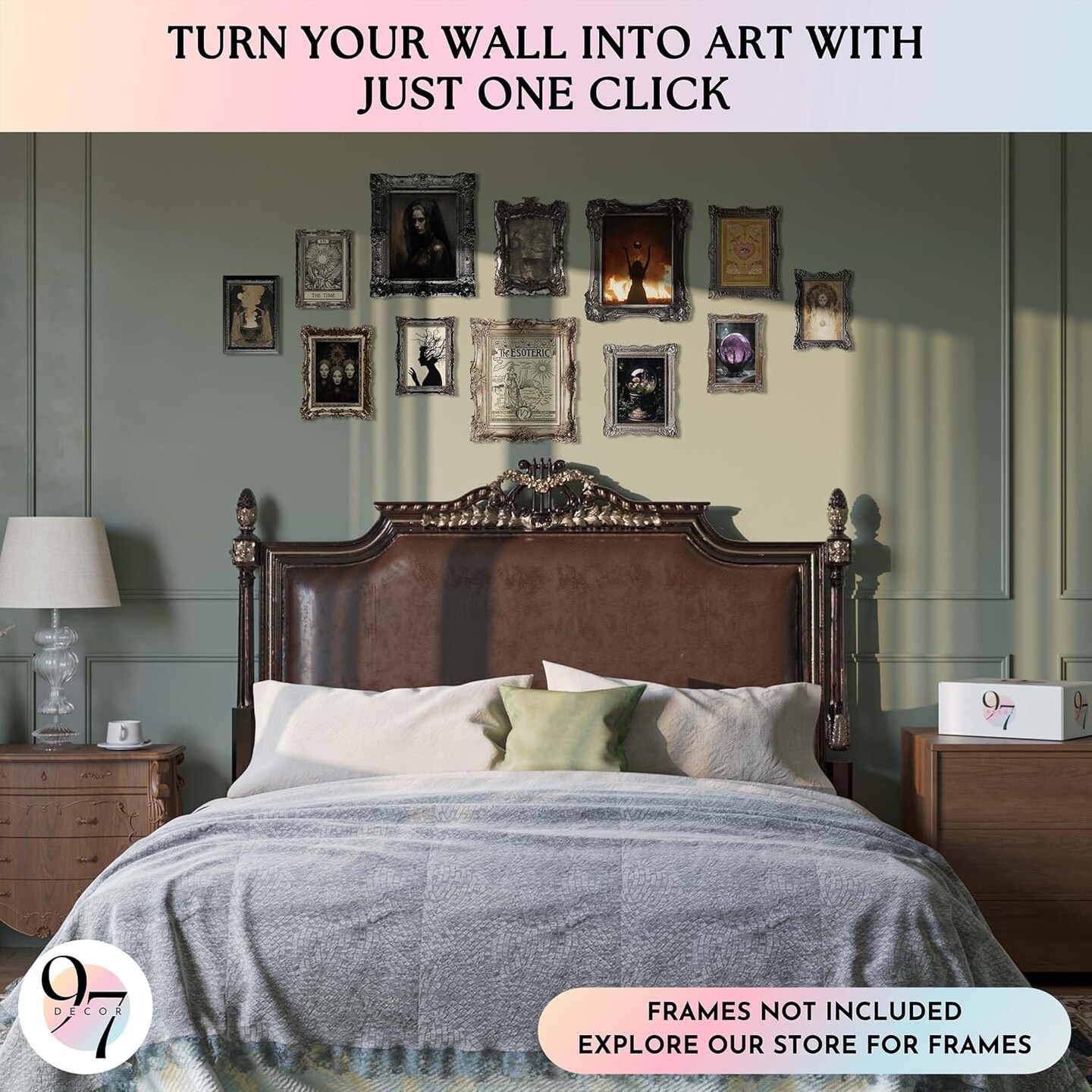 97 Decor Witchy Room Decor Aesthetic – Vintage Gothic Halloween Wall Art Prints, Creepy Dark Witch Posters, Unframed