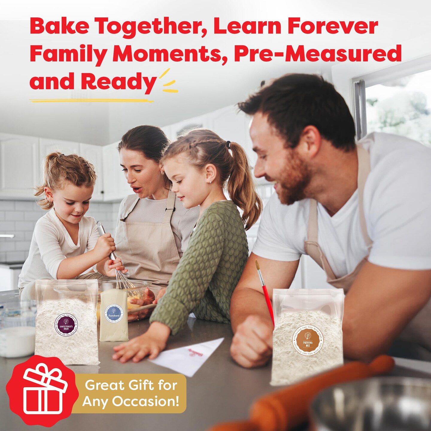 Baketivity Masterpiece Cookies Kids Baking Kit - Cooking Kit for Kids with Premeasured Ingredients, Step by Step Instructions, Paint Brushes, Art Lessons -...