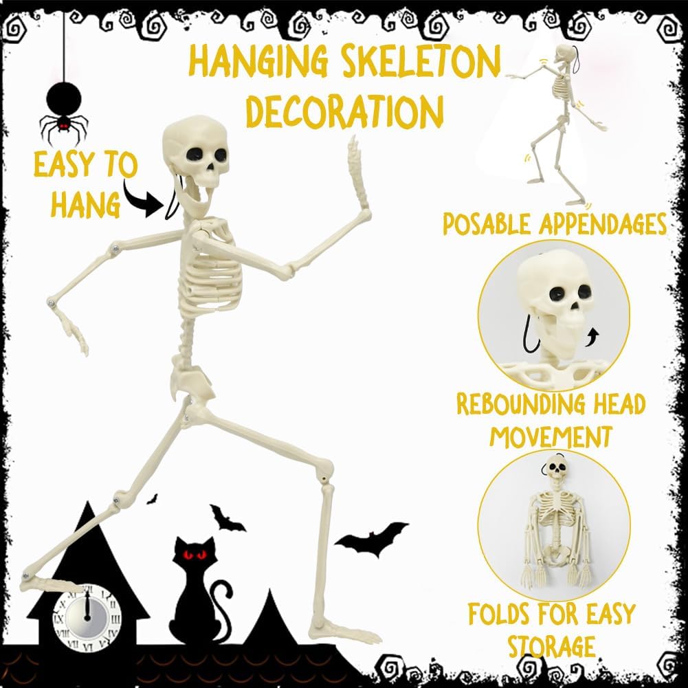 5 Pack 16&#x22; Halloween Skeleton Decorations