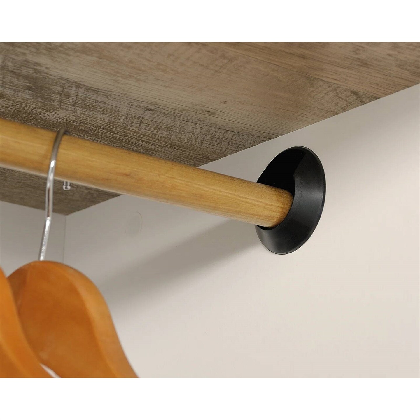 Farmhouse Bedroom Armoire Cabinet with Bottom Storage Drawer in White Wood Finish