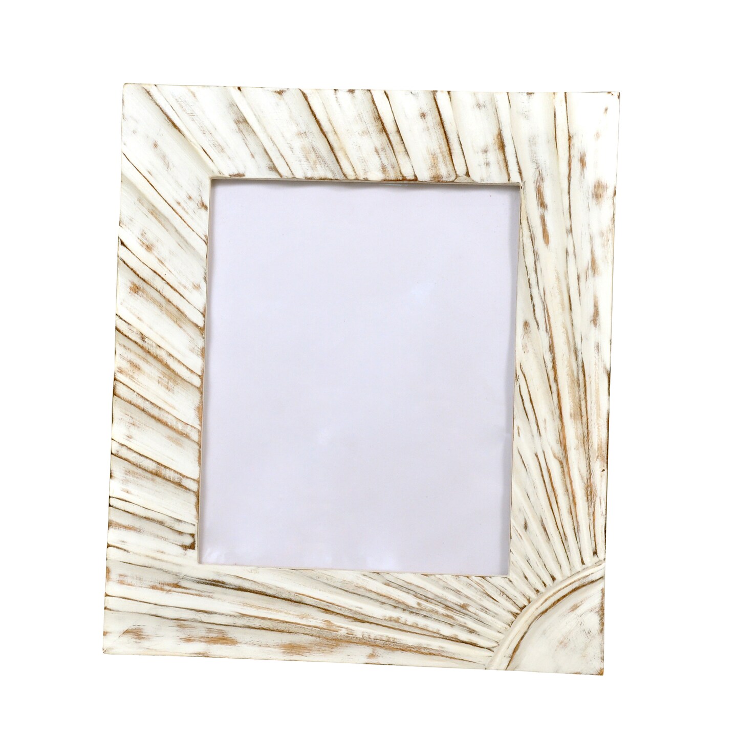 VIP Photo Frame 8X10 Decorative Photo Frame with Textured Design, Rustic, Tabletop, Living Room, Wood, White, Ideal for Home Decor