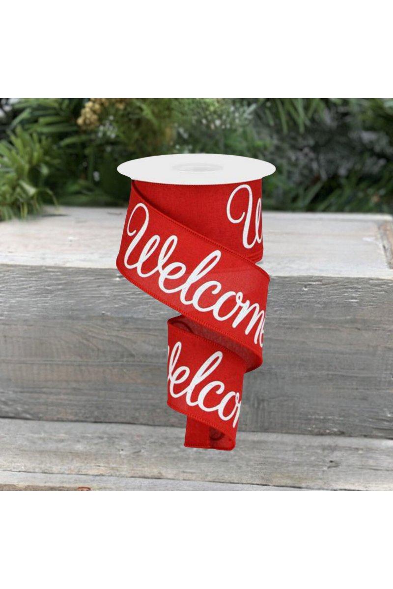 2.5&#x22; Welcome Royal Ribbon: Red (10 Yards)