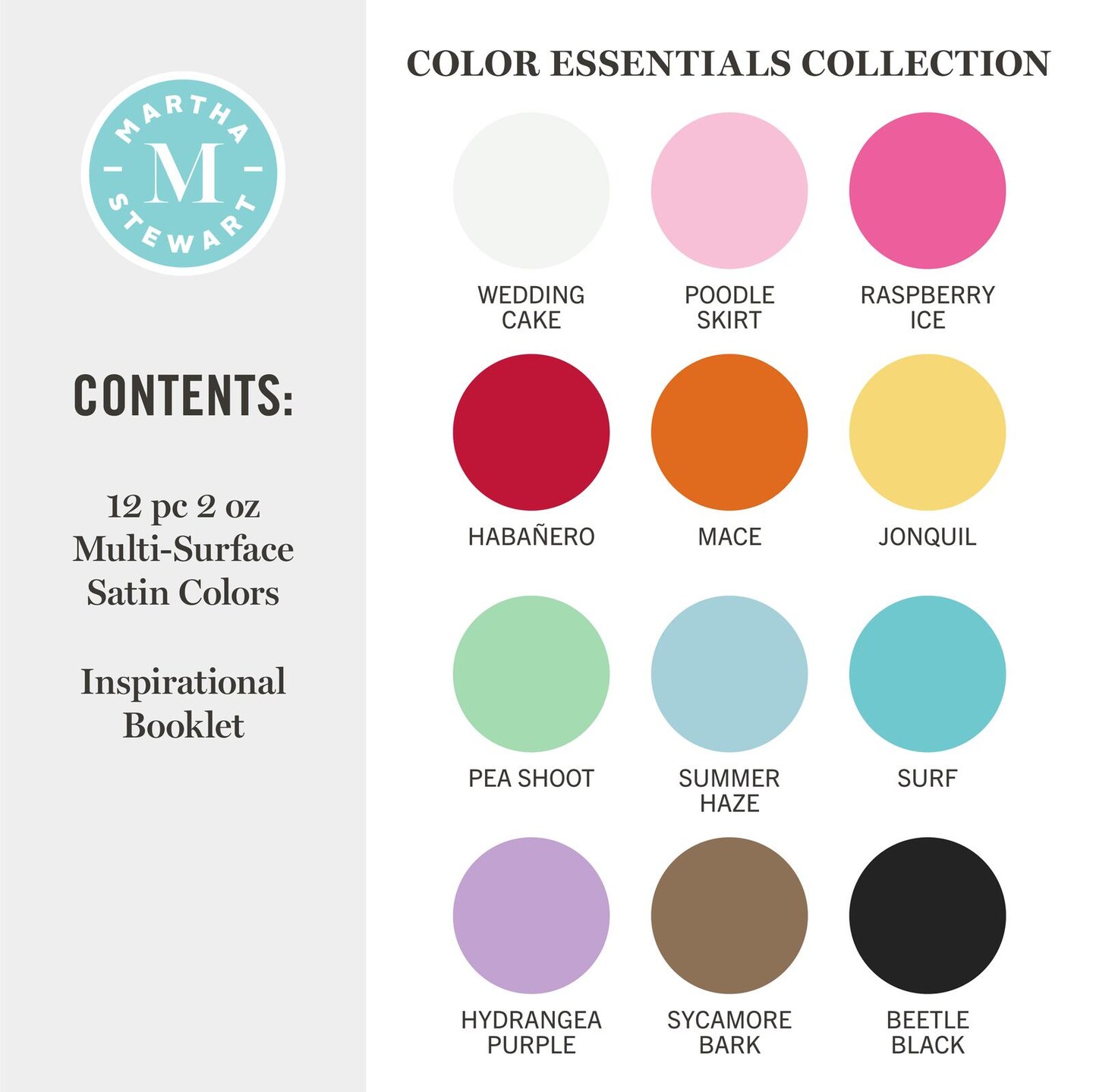Martha Stewart&#x2122; Essentials - Multi-Surface Satin Paint Set - 12 pc. - 68661