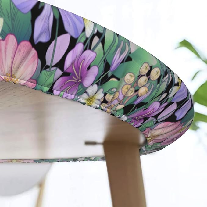 Hummingbird Tablecloths Elastic Fitted Tablecloth Round Table Cover for Dining Party Indoor Outdoor 45-50 inch