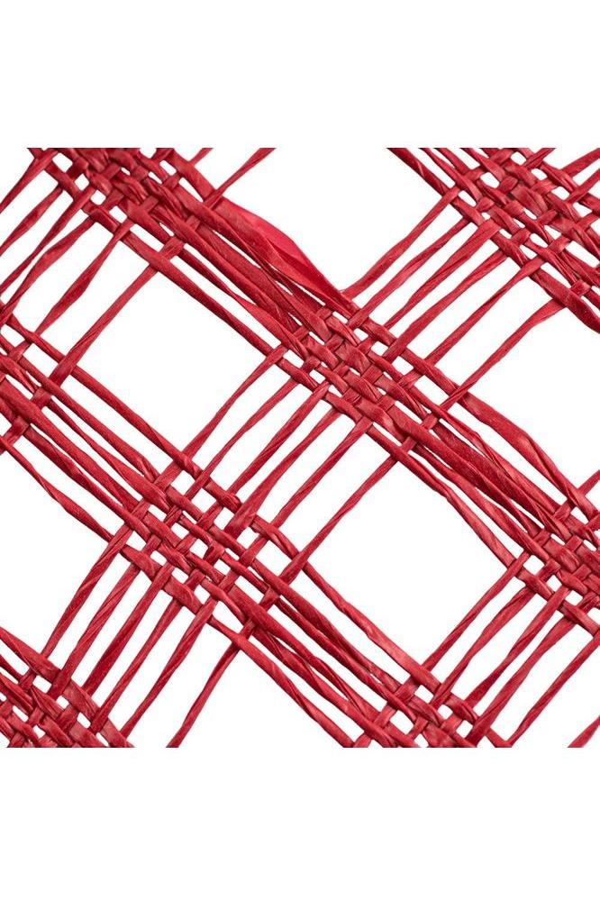 10&#x22; Poly Burlap Check Mesh Ribbon: Red