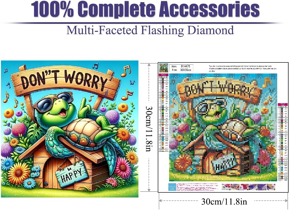 Sea Turtle Diamond Art Painting Kits for Adults, Full Drill Diamond Dots Paintings for Beginners, Round 5D Flowers Paint with Diamonds Pictures Gem Art Painting Kits DIY Crafts Kits 12x12inch