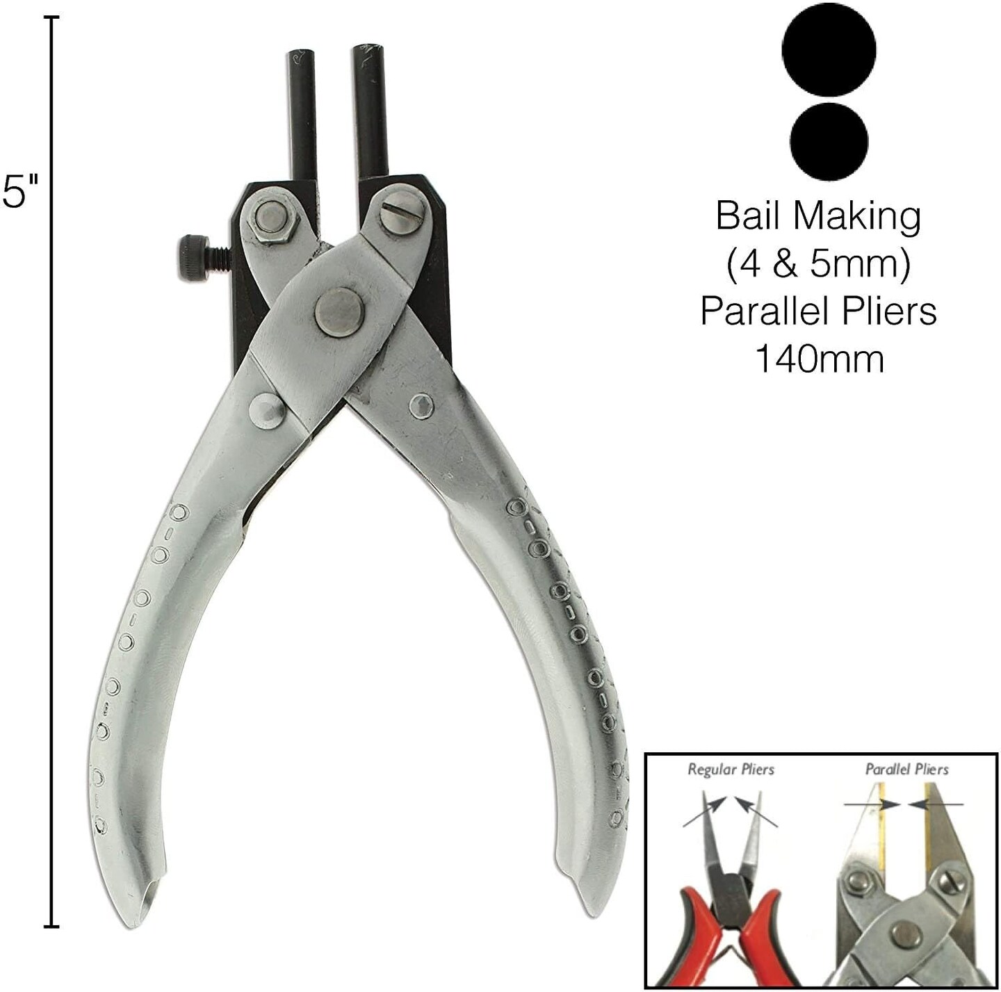 The Beadsmith Flat Nose Pliers - Jeweler&#x2019;s Elements - 4.75 Inches (121 mm) Black Oxide Coated Jewelry-making Tool for Creating Angular Bends
