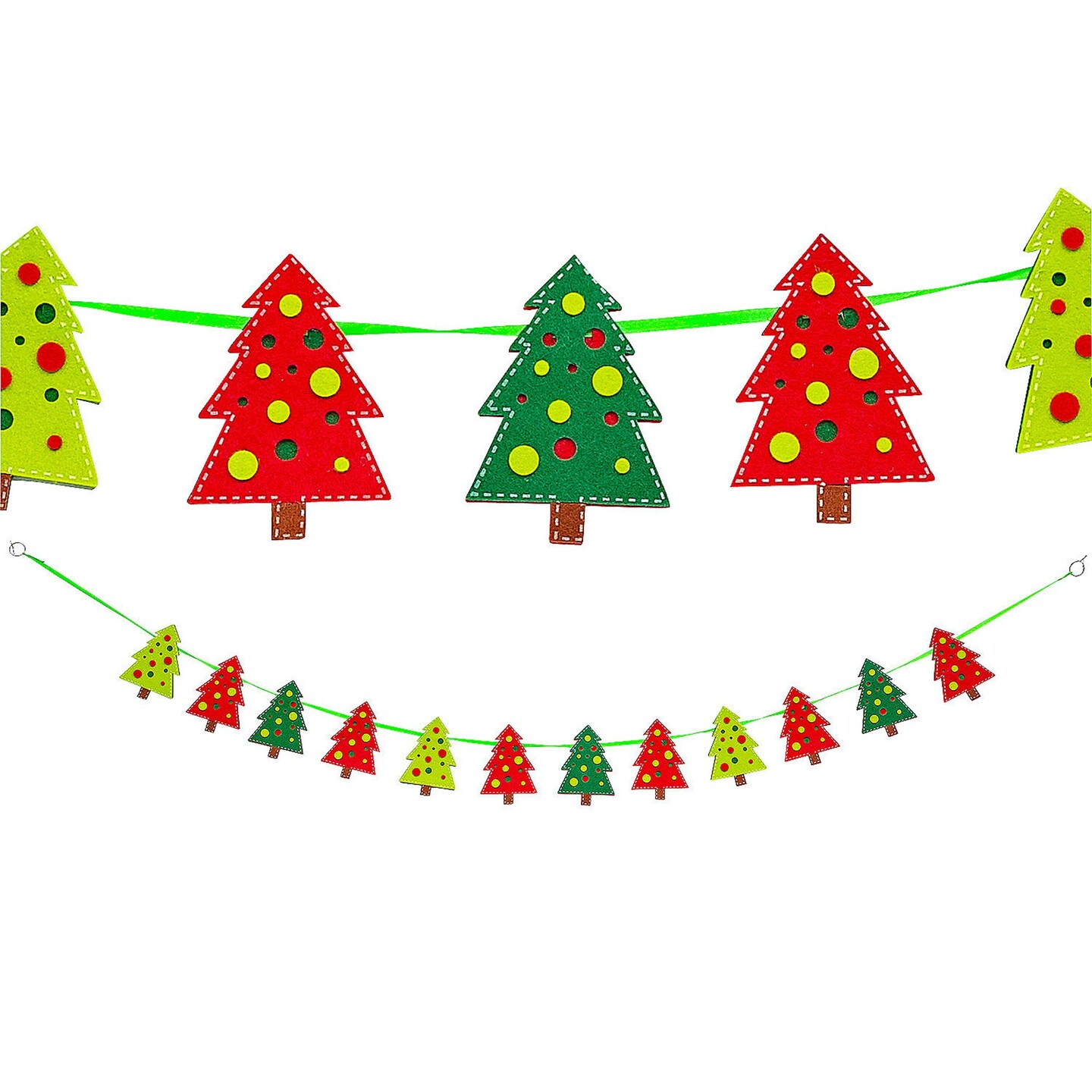 Felt Christmas Tree Garland 6 ft. x 5&#x22;