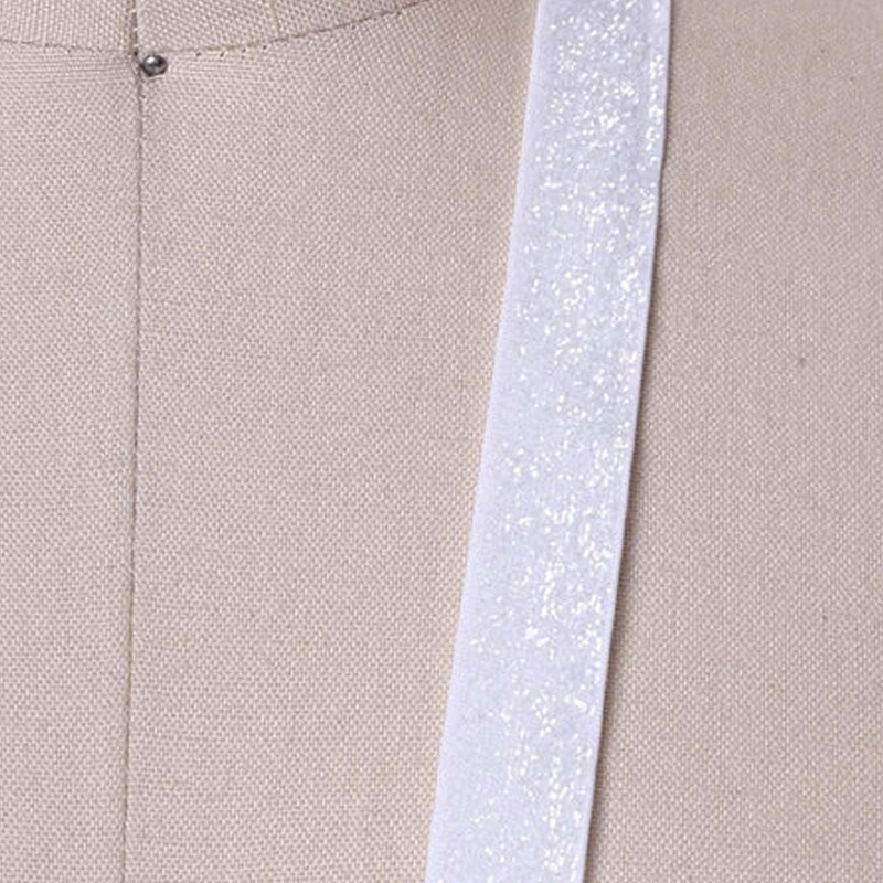 2 Yards Optic White Glitter Elastic Trim 5/8" Stretch for Crafts & Headbands