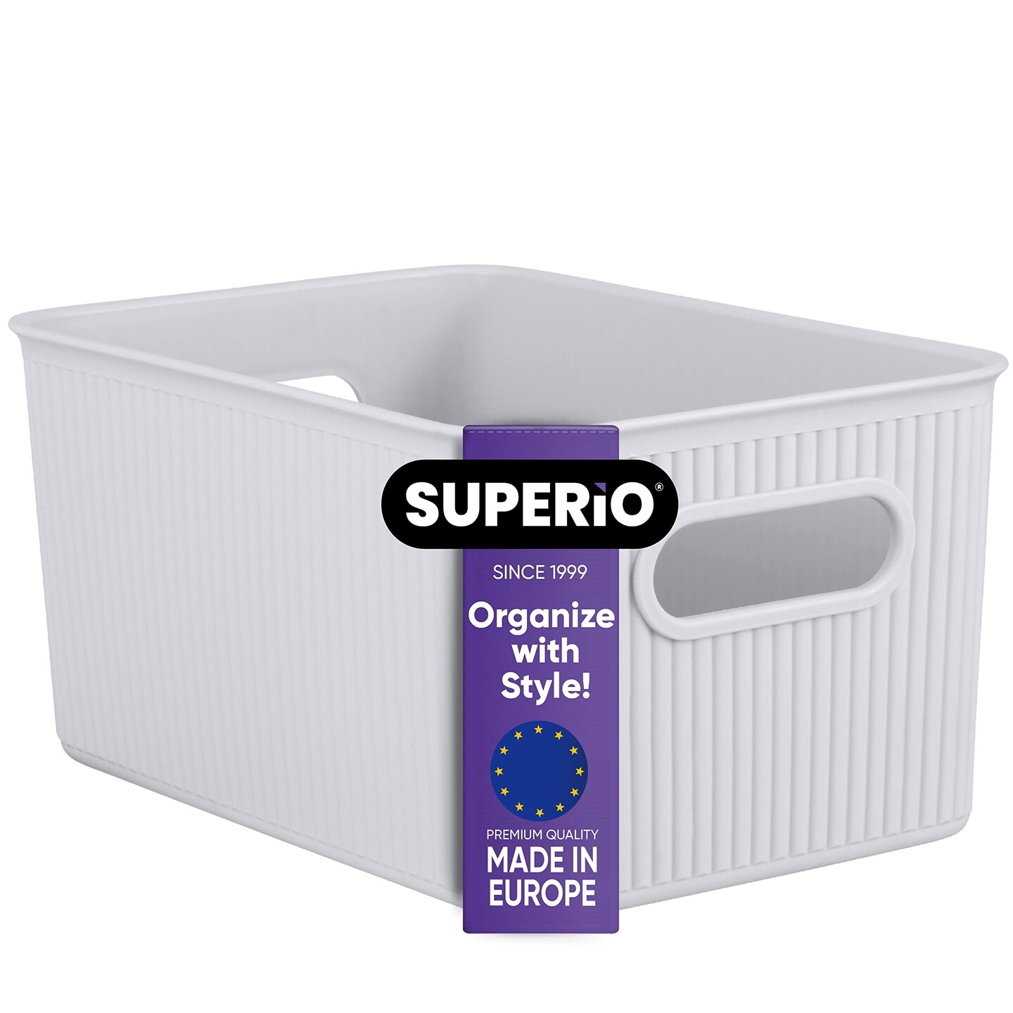 Superio Plastic Storage Container Bins, Organizer Baskets, Boxes for Organizing Closet Shelves Drawer Shelf