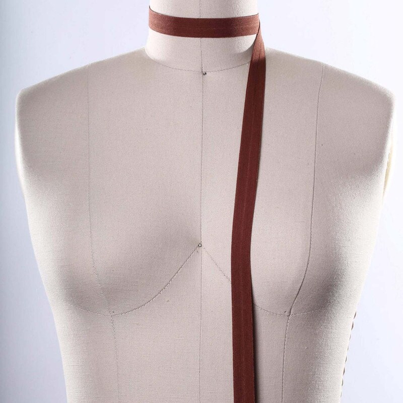 3 Yards Cinnamon Brown Fold Over Bias Soft Elastic Trim 5/8&#x22;