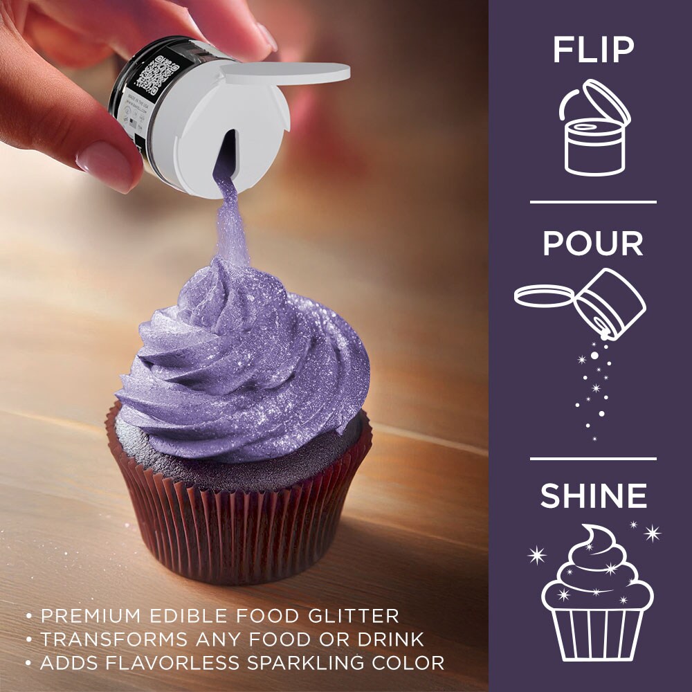 Bakell - Deep Purple Tinker Dust Edible Glitter (5g, 1x Jar) for Food, Desserts, and Beverages!