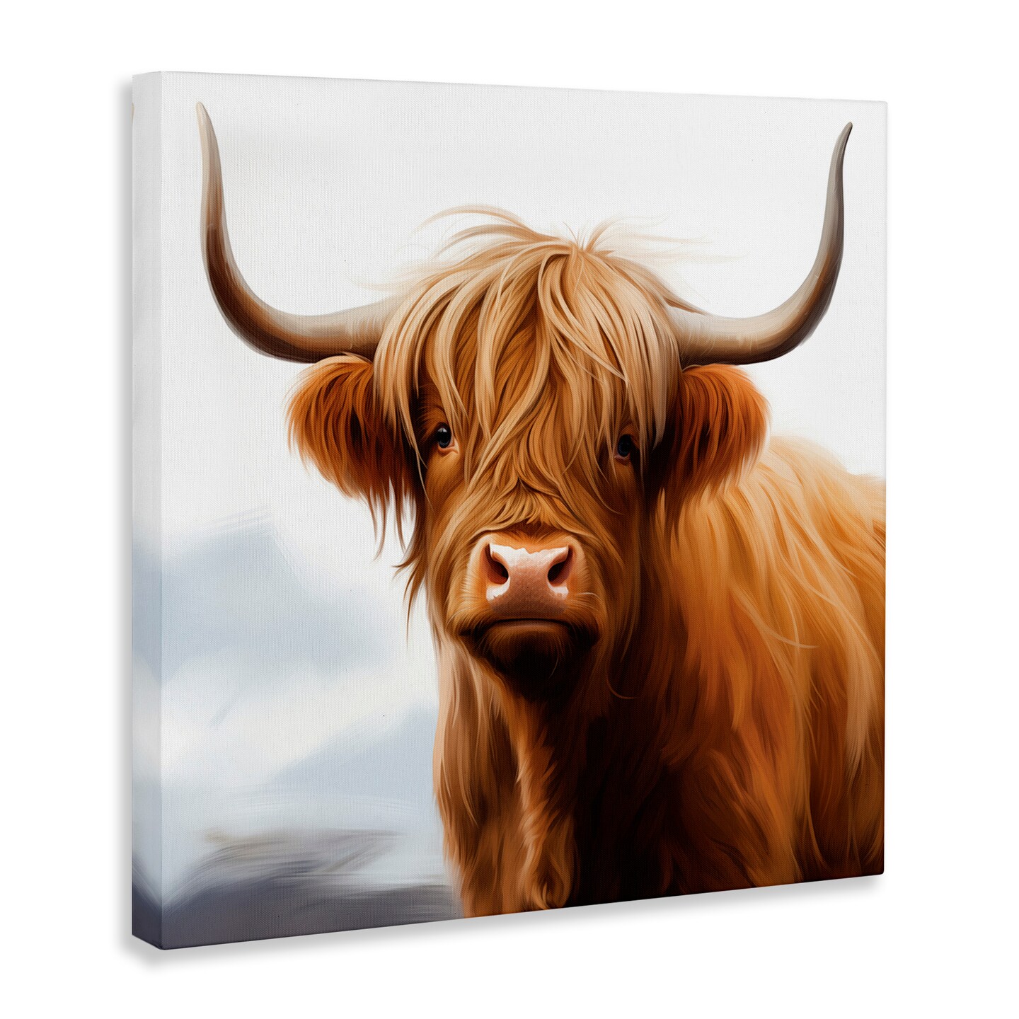 Stupell Industries Long Horn Highland Cow Portrait Canvas Design by Heidi Kuntz