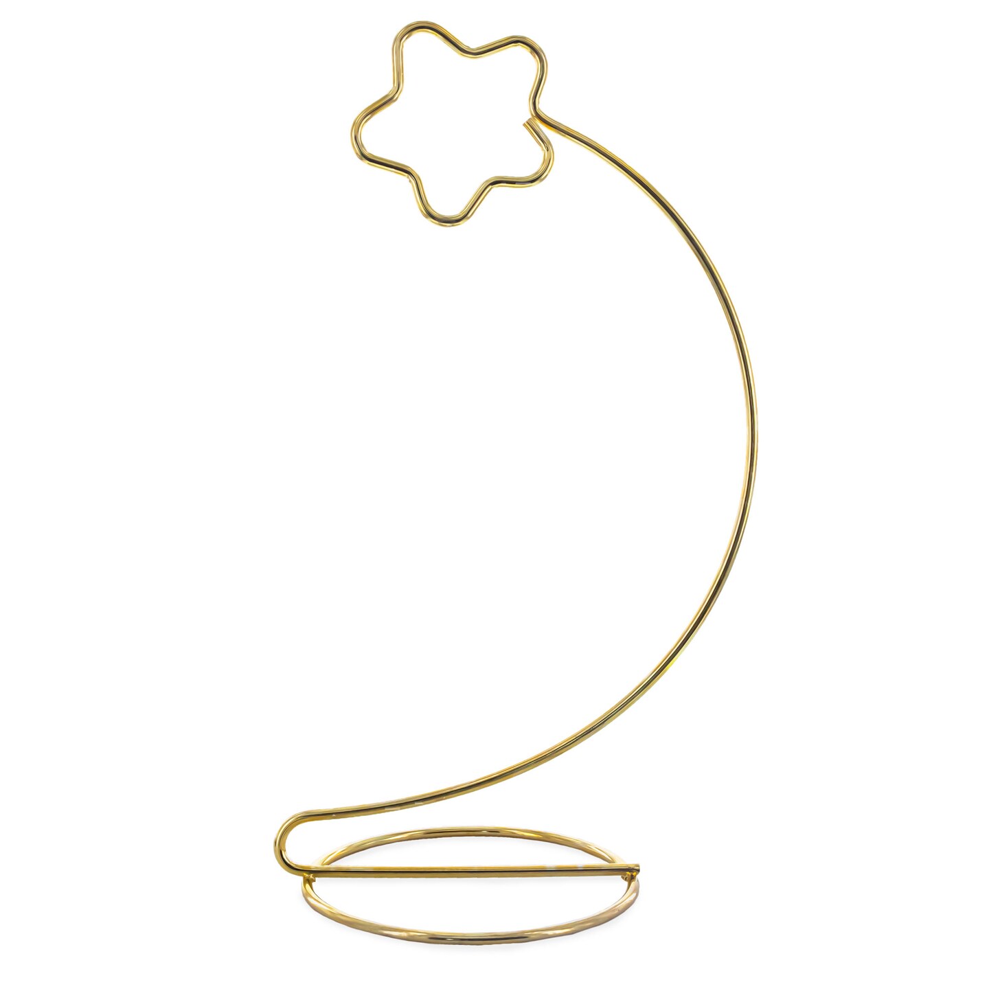 Elegant Rising Star Gold Tone Metal Ornament Stand Display Holder 8.25 Inches Tall
