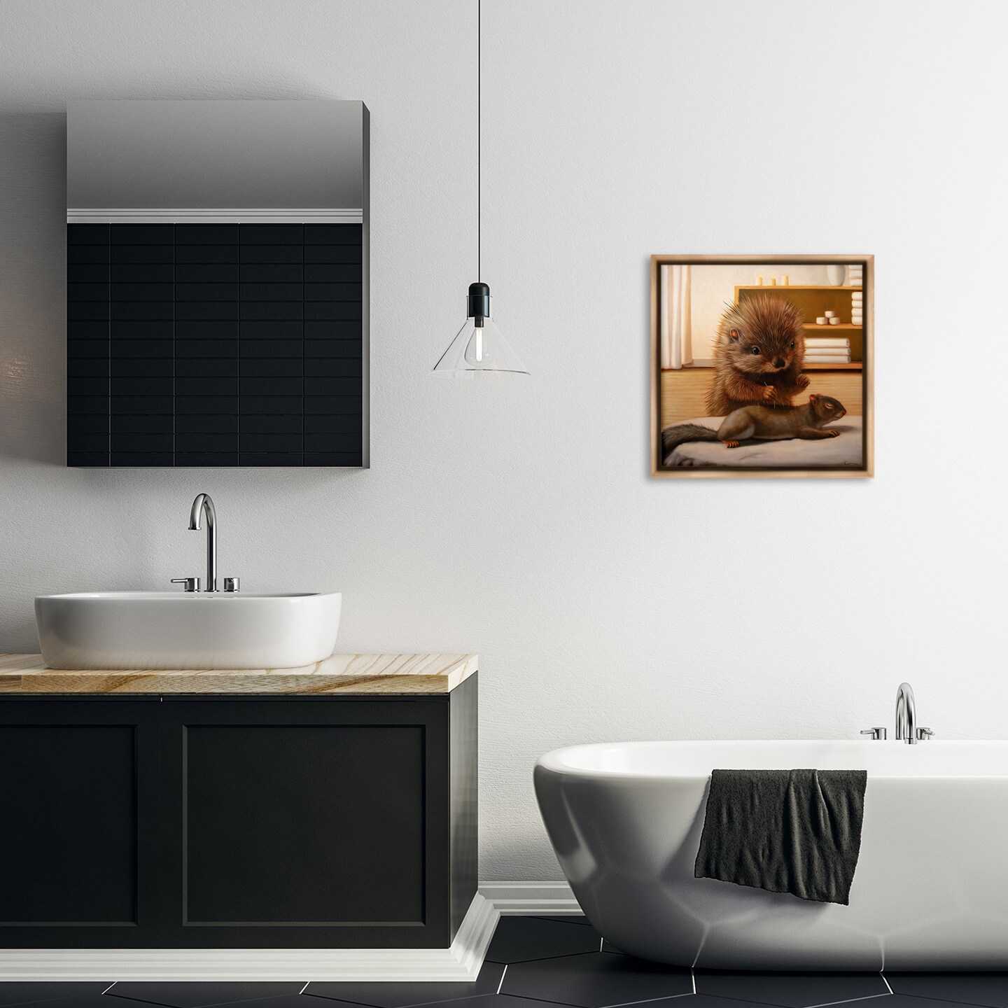 Stupell Industries Acupuncture Spa Animals Floating Frame Design by Lucia Heffernan