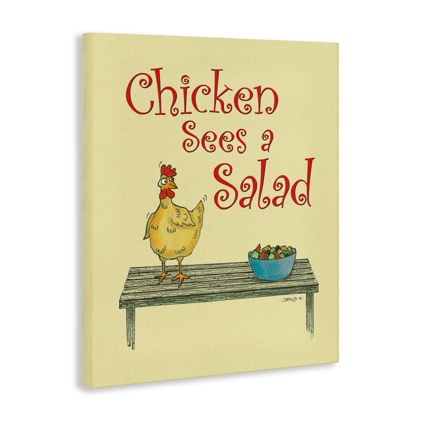 Stupell Industries Chicken Salad Vintage Pun Canvas Design by Roger Straub