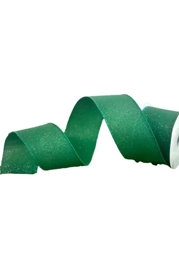 2.5&#x22; Fine Glitter On Faux Royal: Emerald Green (10 Yards)