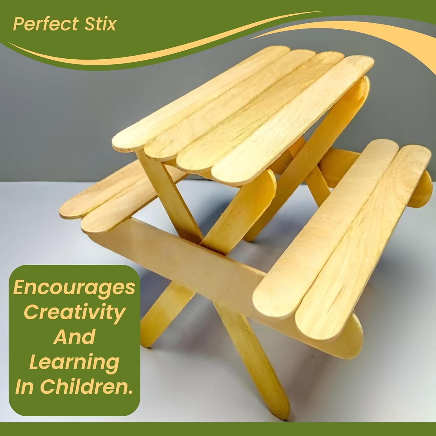 Wooden Poplar Wood Craft Sticks. Jumbo Size, 6 x 3/4, Wood, Natural Poplar Wood, 500Ct. Multipurpose Craft, Popsicles, Waxing, Arts and Crafts.