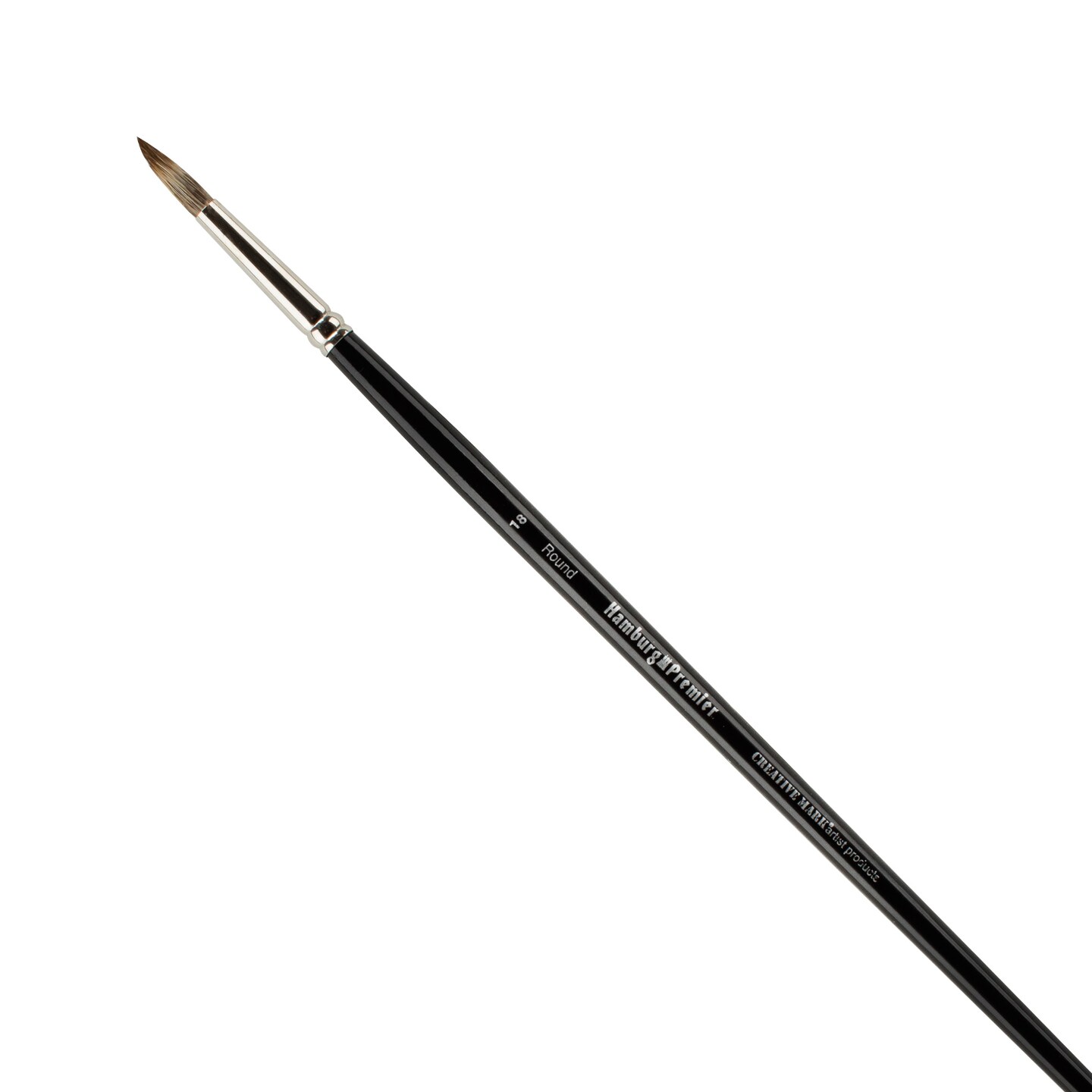Creative Mark Hamburg Premiere Professional Oil Painting Brushes - Round #18 Oil Paint Brush - Handmade in Germany, Natural &#x26; Synthetic Hair Blend, Long Triple-Lacquered Birch Handle