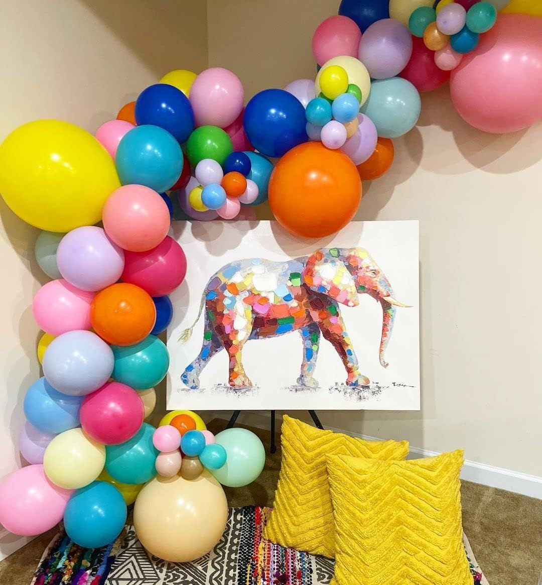 Rainbow Balloons Latex Party Balloons - 50 Pack 12 inch Helium Assorted Bright Balloons for Wedding Baby Shower Birthday Party Decorations