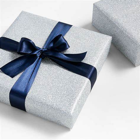 Best Creation Glitter Gift Wrap, 30 x 36-Inch Silver 2 ROLLS