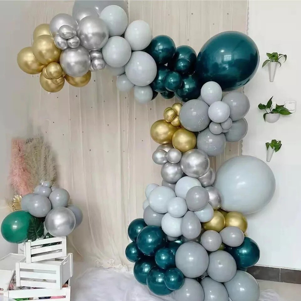 101 Green Gold Double Layer Latex Balloons Garland Arch Decorations Kit Party