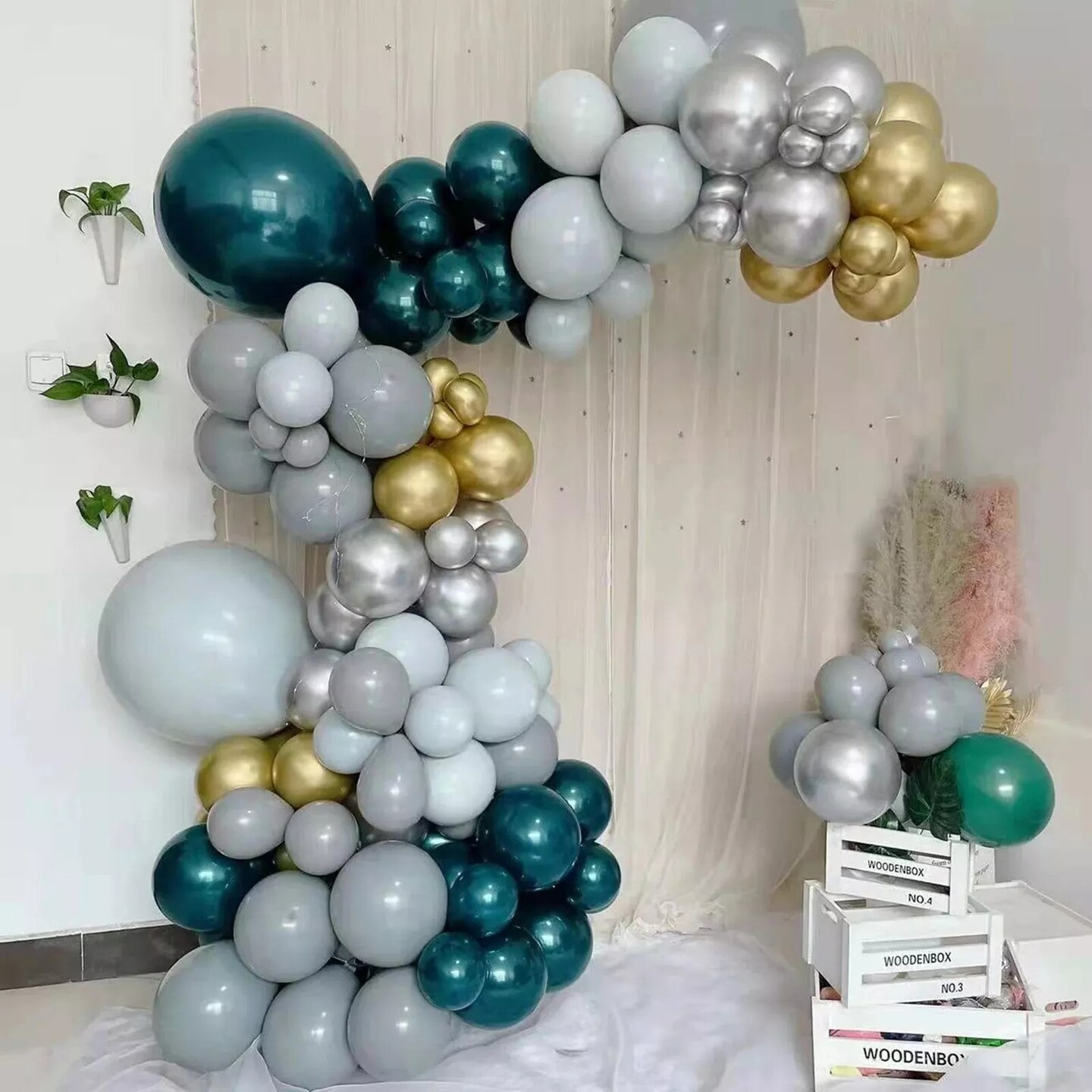 101 Green Gold Double Layer Latex Balloons Garland Arch Decorations Kit Party