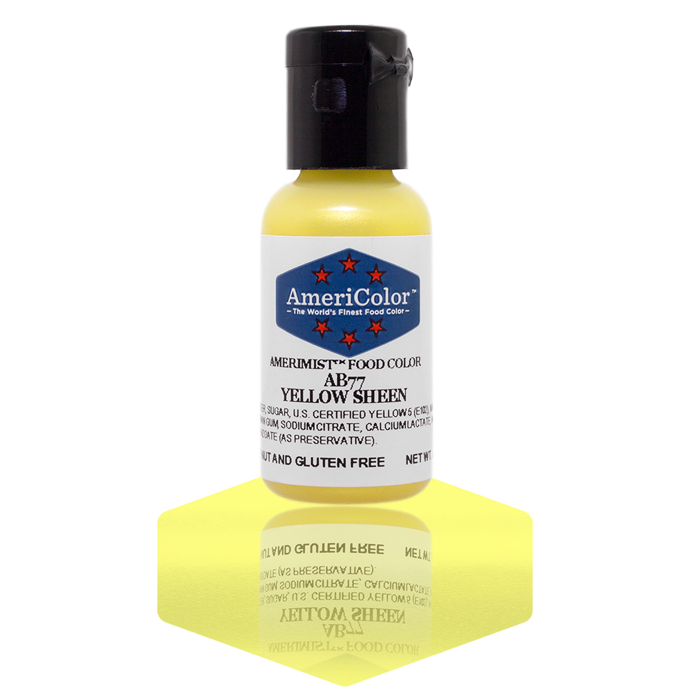 AmeriColor, Yellow Sheen, .65 Ounce, AmeriMist Airbrush Food Coloring