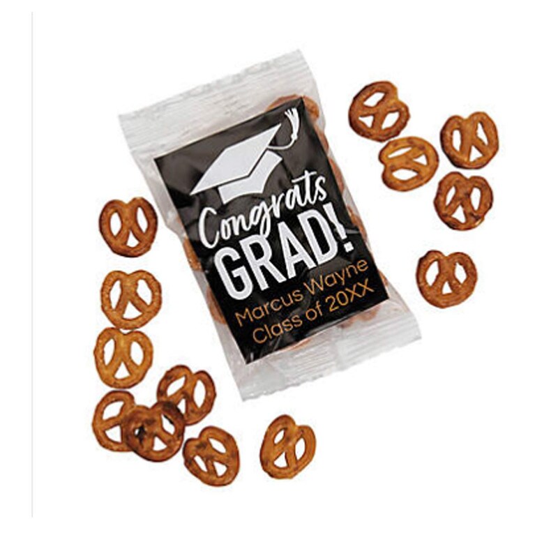 Customizable Graduation Pretzel Packs 48 Pieces for Celebrating Graduates