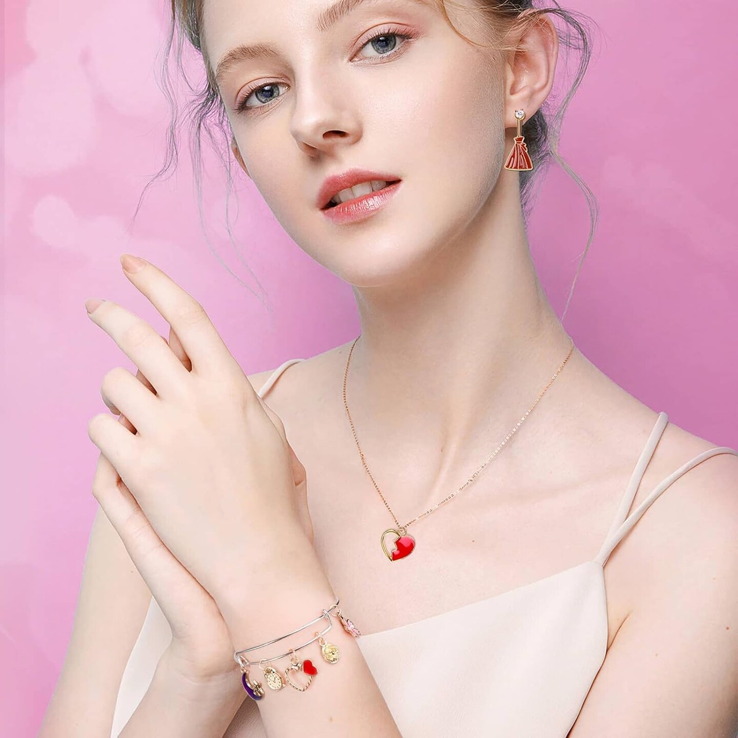 400Pcs Charms for Jewelry Making, Assorted Enamel Bracelet Bangle Charms, Mixed Bulk Metal Necklace Earring Charm