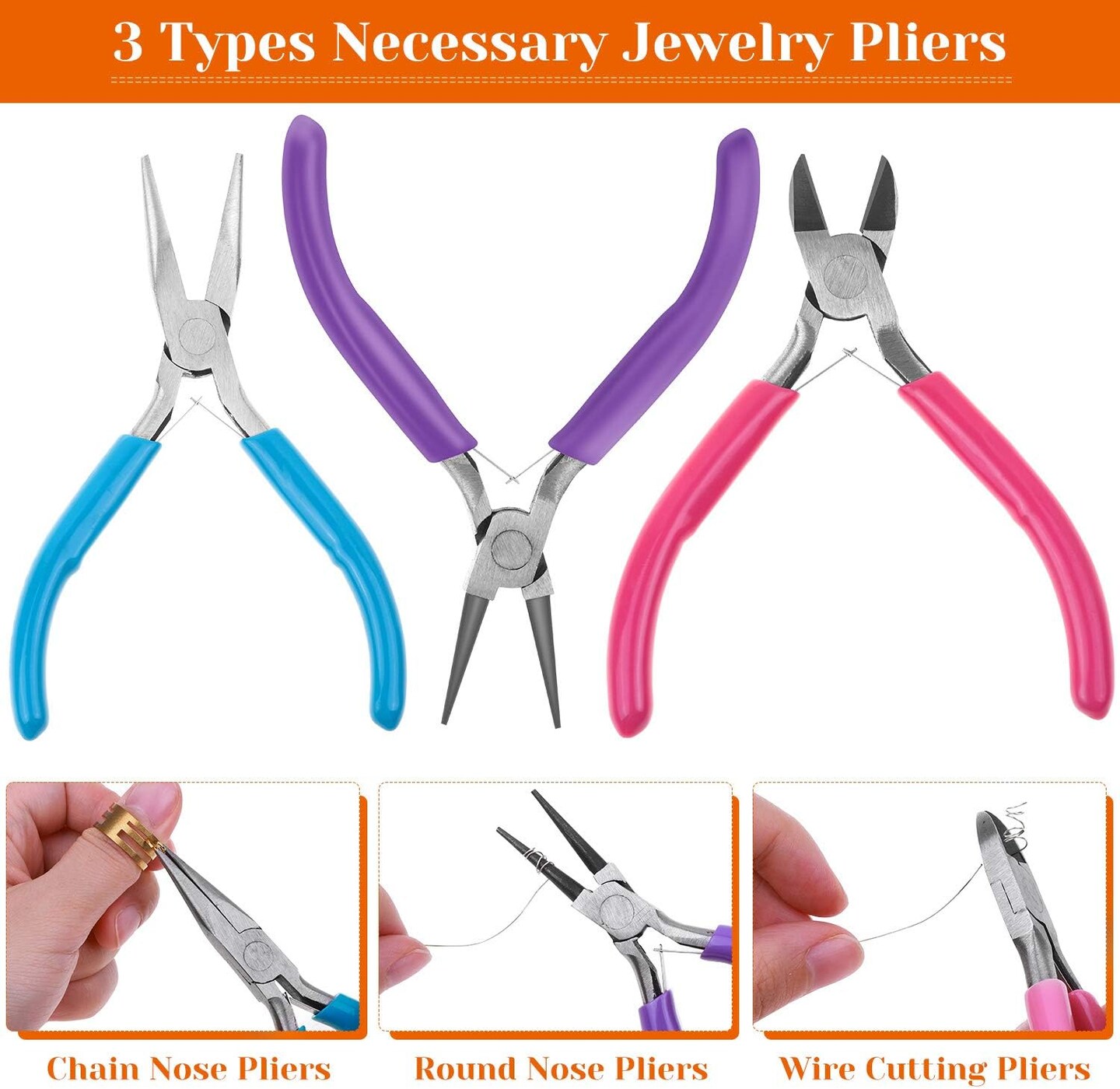 Jewelry Making Supplies Kit, Jewelry Making Kit with Jewelry Making Tools, Jewelry Wires and Jewelry Findings for Jewelry Making