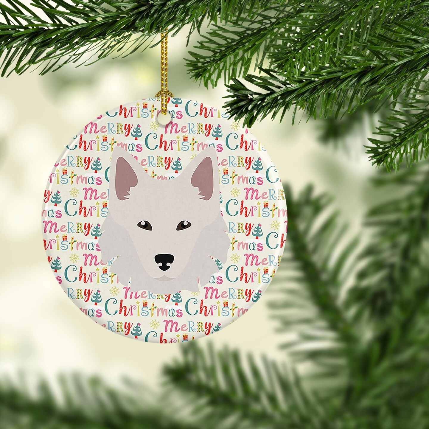 Edge Collections - 2.80" X 0.15" - Multicolor - Danish Spitz Festive Christmas Ceramic Keepsake - 1 Piece